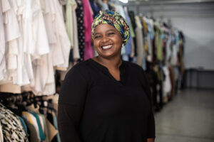 Amanda Mazula TCB Resell entrepreneur selling clothing through her small business in Delft