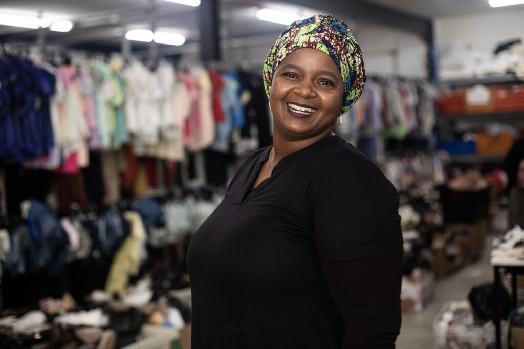 Amanda Mazula TCB Resell entrepreneur selling clothing through her small business in Delft